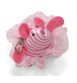Gund 'Ballerina Mouse Zip Clip' 可愛2.5吋間條老鼠匙扣